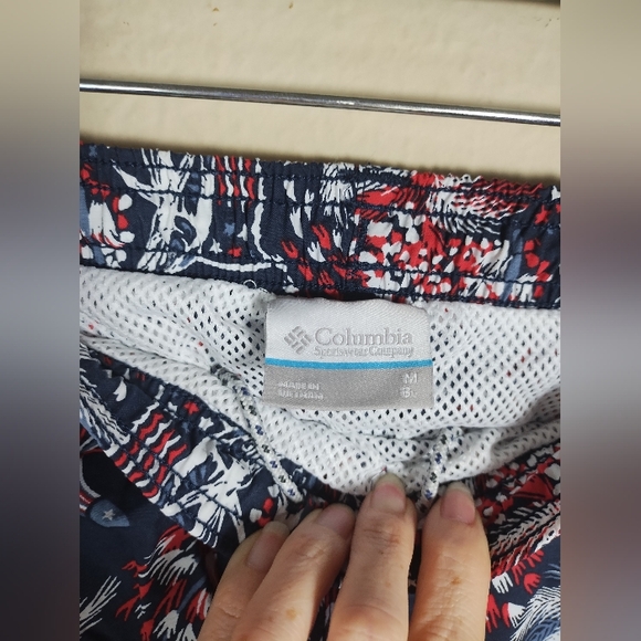 Columbia Swim Trunks Pfg Patriotic Usa Flag Sword Fish - Picture 6 of 16